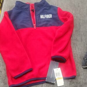 Tommy Hilfiger Red and Navy Kids Fleece Hoodie